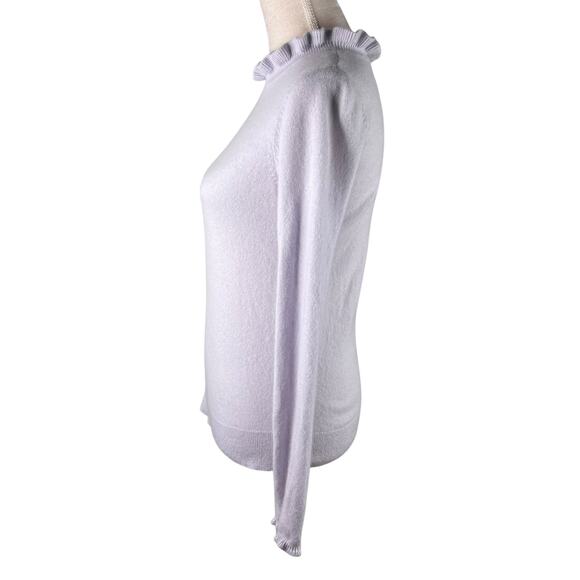 Club Monaco Cashmere Sweater Gray Pale XS Ruffle Neck - Picture 5 of 10